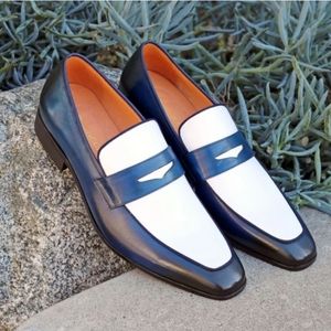 Calfskin Spectator Loafer Navy/White